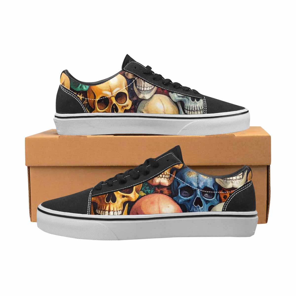 WOMEN'S Skulls Lace-Up Canvas Dreamcore Custom Shoes