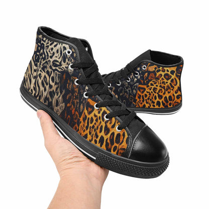 MEN'S Animal Print High Top Canvas Vibrant Chaos Shoes