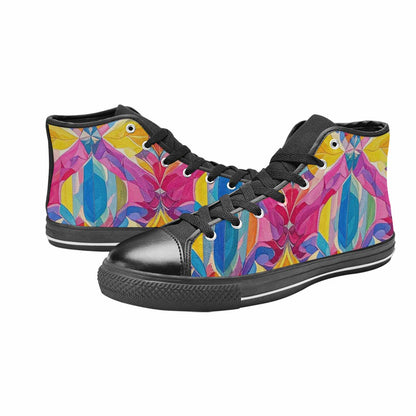 MEN'S Pansexual Flag Color High Top Canvas Aesthetic Custom Sneakers