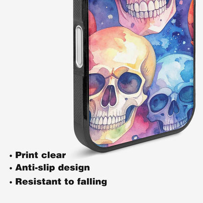 iPhone 16 Case — Kulls Watercolor Skulls Small Skull Pattern, Custom Phone Case