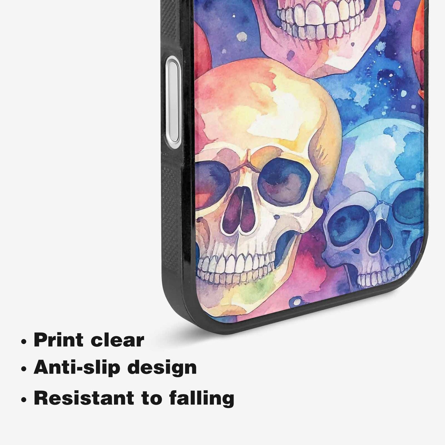 iPhone 16 Case — Kulls Watercolor Skulls Small Skull Pattern, Custom Made Phone Cover