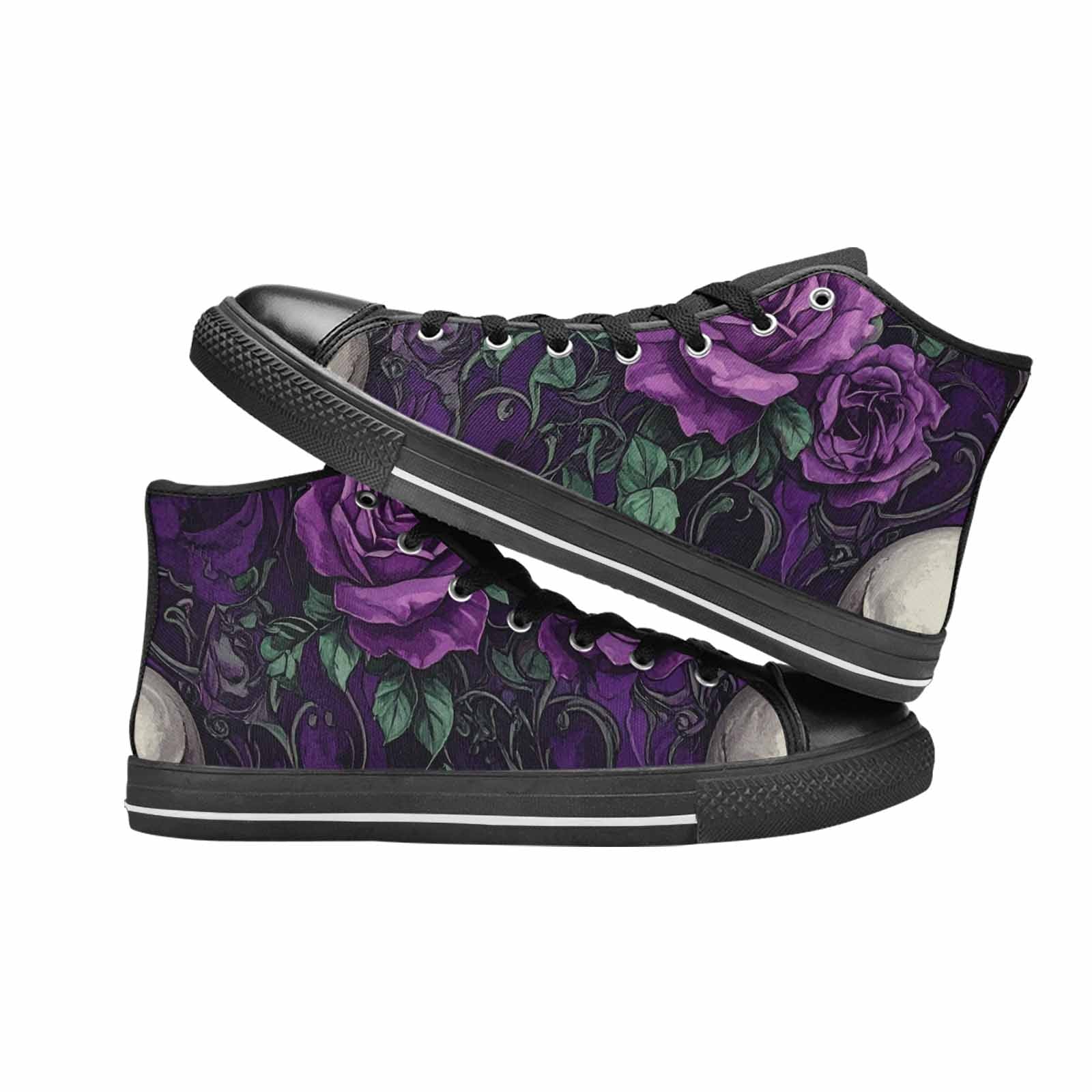 MEN'S Skulls Roses Gothic Filigree High Top Canvas Dreamcore Custom Shoes