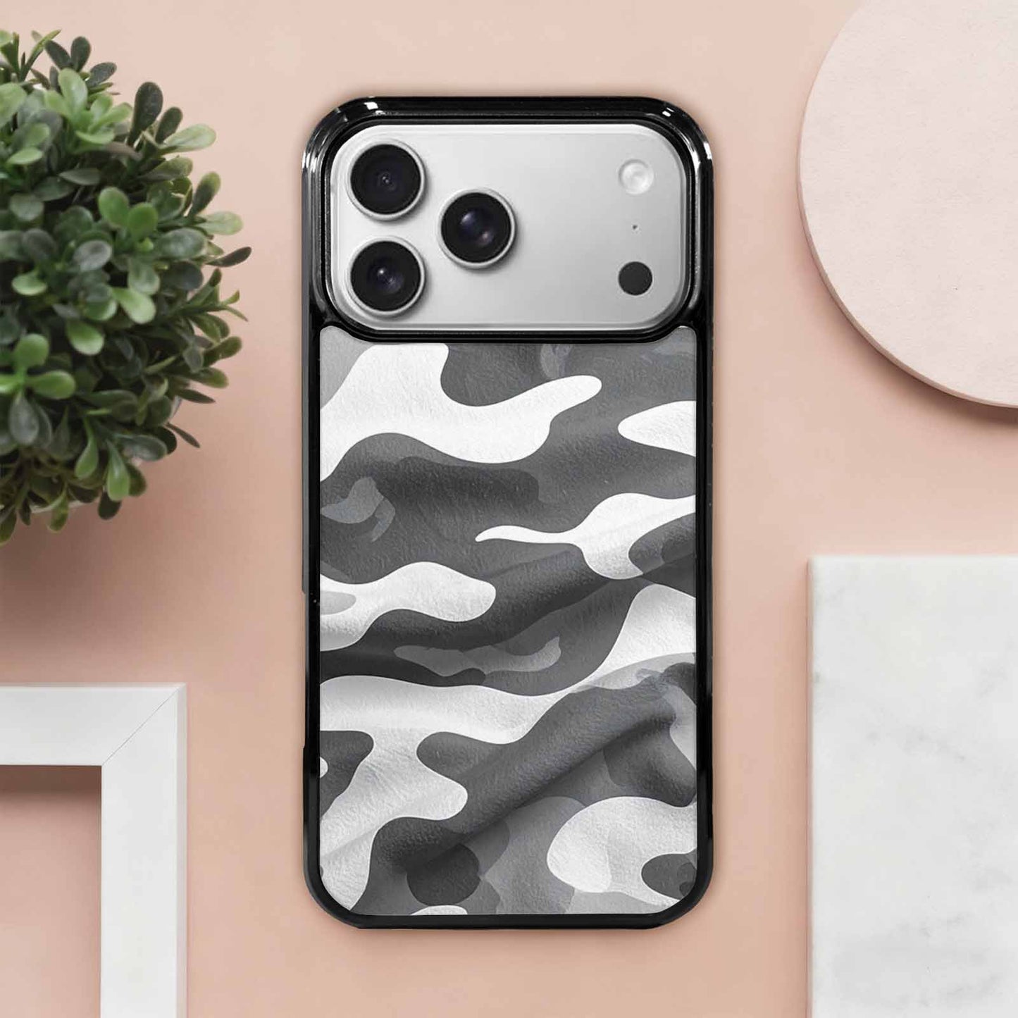 iPhone 17 Pro Max Case — Grey Camo Print Camo, Original Design Phone Case