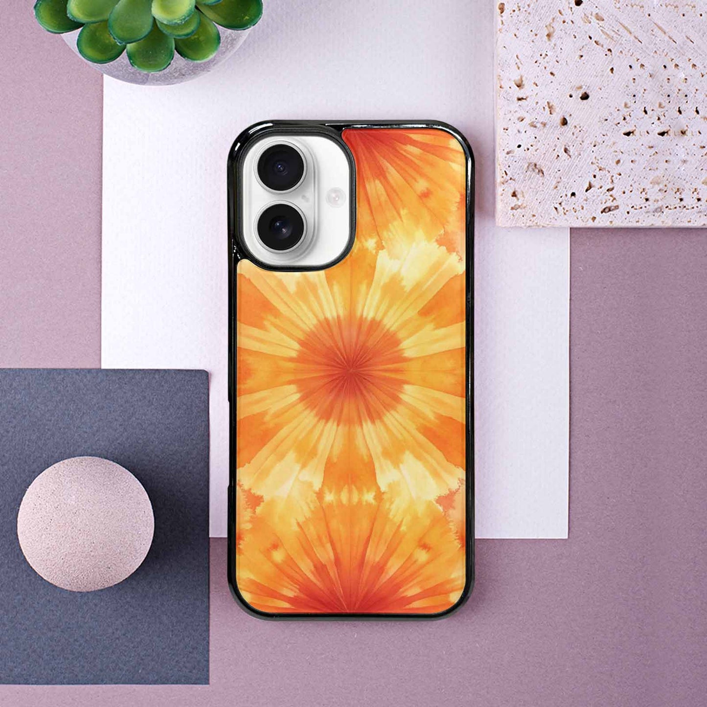 iPhone 16 Case — Ombre Tie Dye Sunset Custom, Custom Phone Case