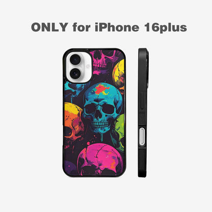 iPhone 16 Plus Case — 1000s Of Skulls Digital Camo Drip, Personalized Phone Case