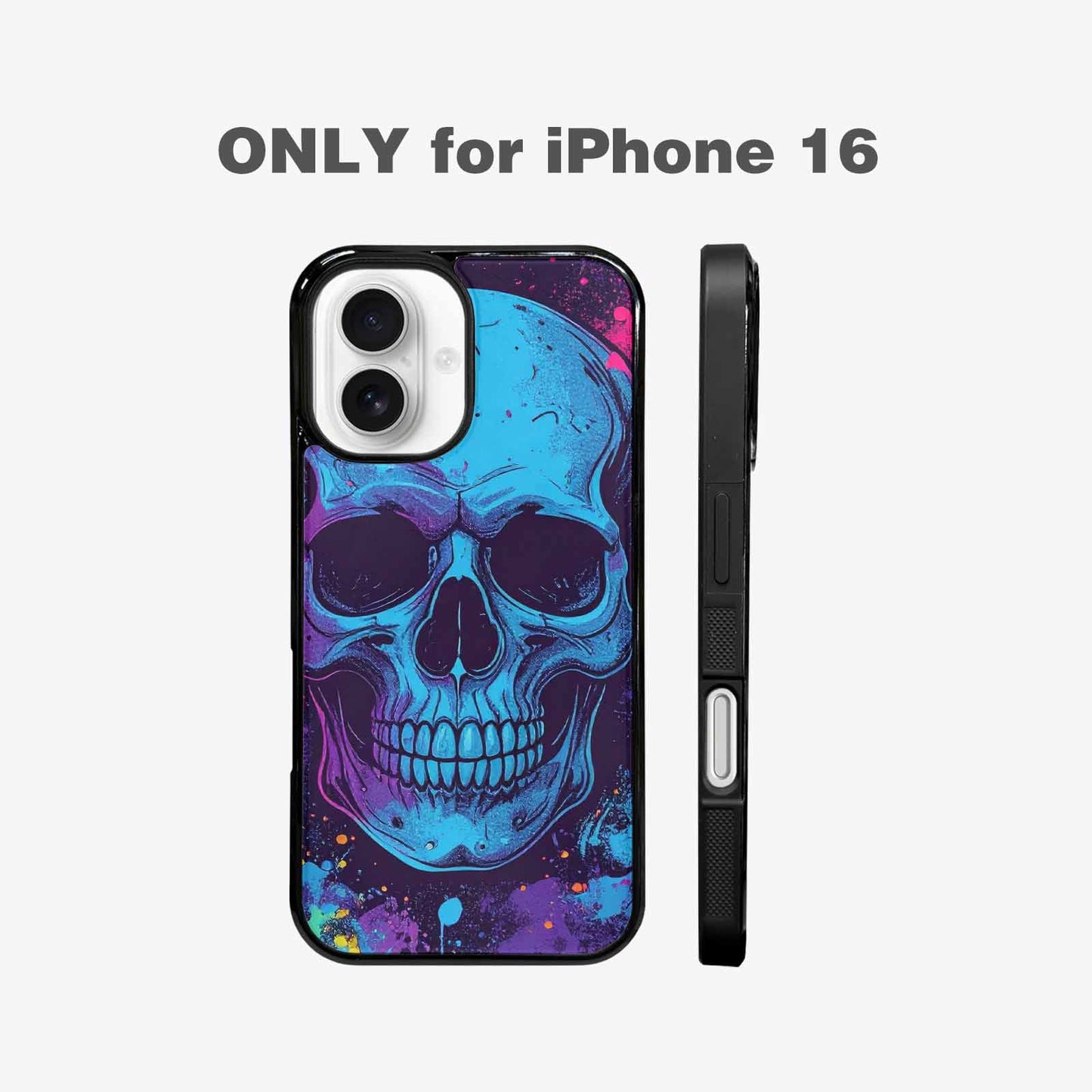 iPhone 16 Case — Skulls Splatter Comic Custom, Custom Made Phone Cover
