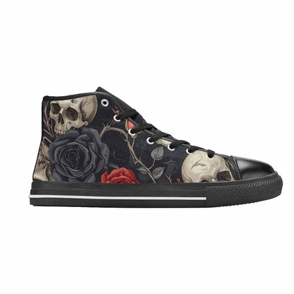 MEN'S Skulls - Roses High Top Canvas Cottagecore Custom Sneakers