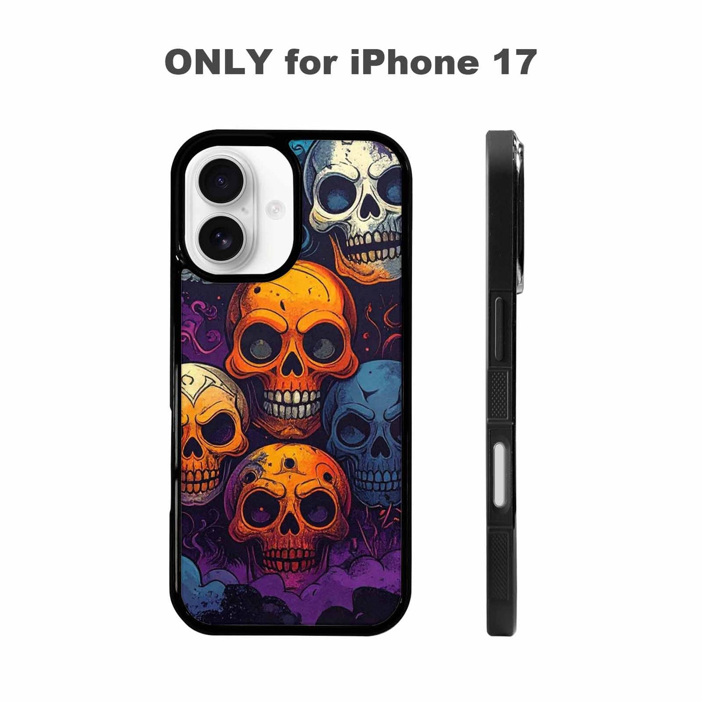 iPhone 17 Case — Halloween Horror Repeat Lots Gothic Skulls, Original Design Phone Case