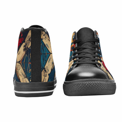 WOMEN'S Old School Tattoo High Top Canvas Surreal Custom Shoes