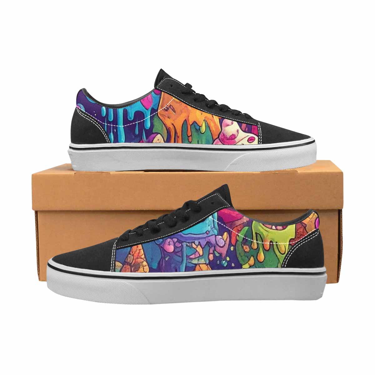 WOMEN'S Melting Ice Cream Monster Lace-Up Canvas Dark Academia Sneakers