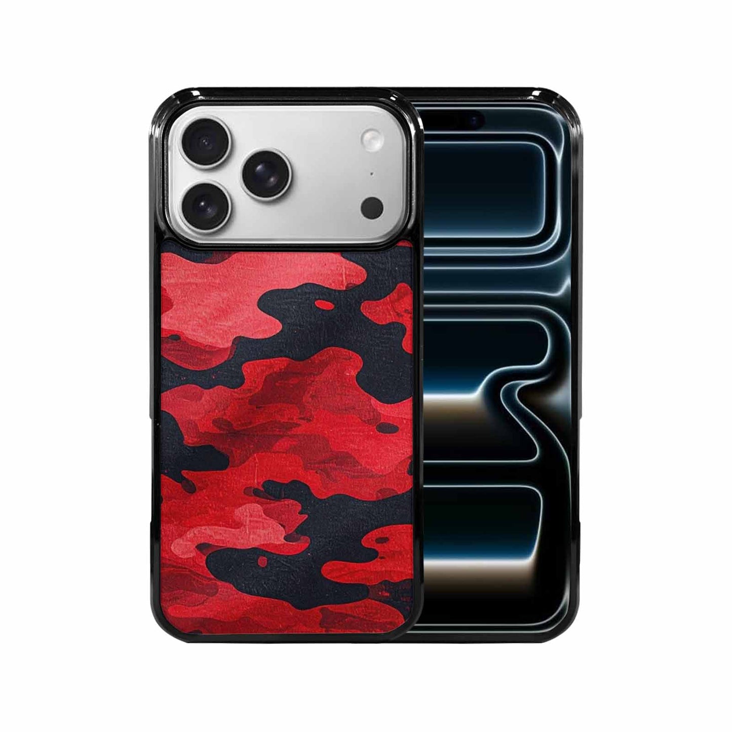 iPhone 17 Pro Max Case — Tactical Camo Red Black Custom Camo, Custom Printed Phone Case