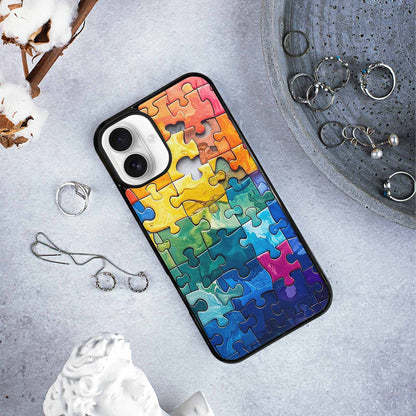 iPhone 16 Plus Case — Autism Puzzle Pieces Puzzle Piece Pattern, Custom Art Phone Cover