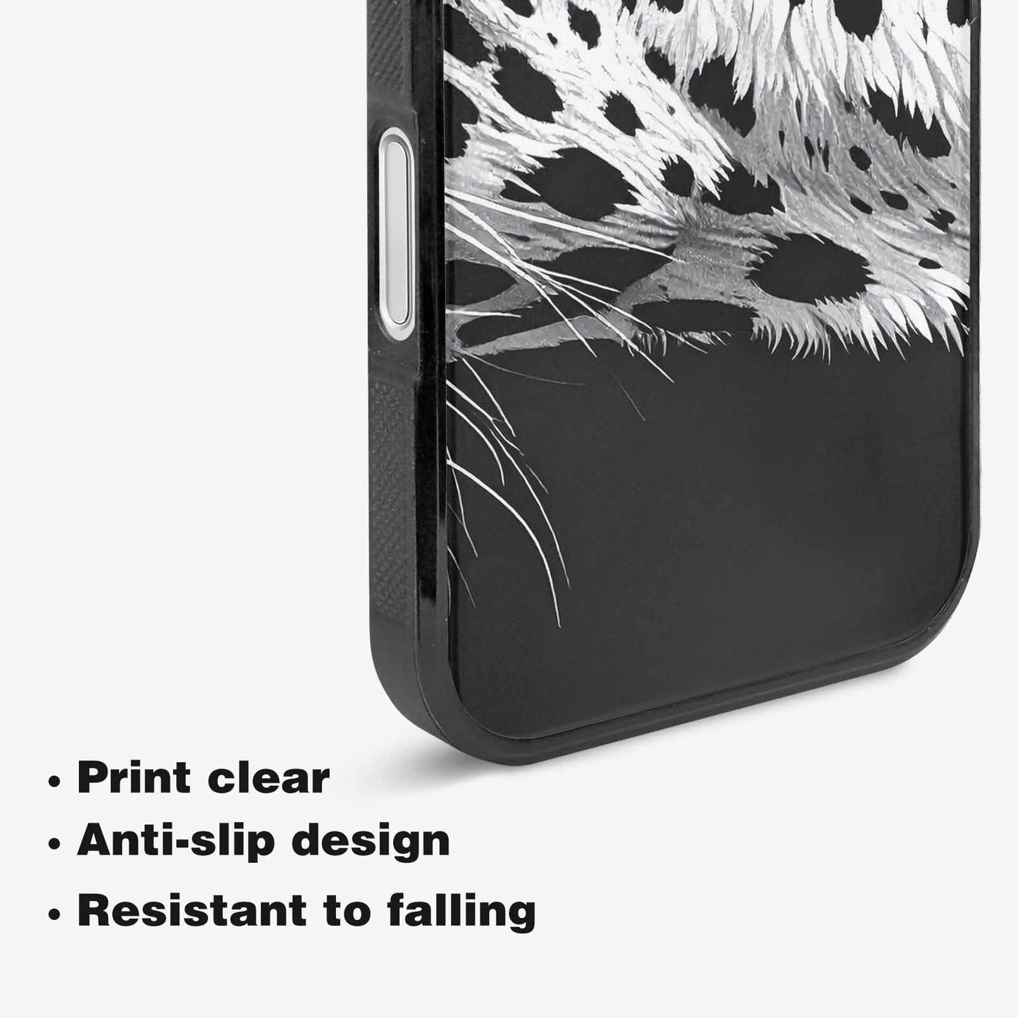 iPhone 16 Plus Case — Leopard Print Black And White Style, Custom Made Phone Cover