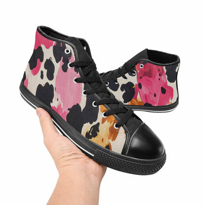 MEN'S Cow Animal Print High Top Canvas Y2K Shoes