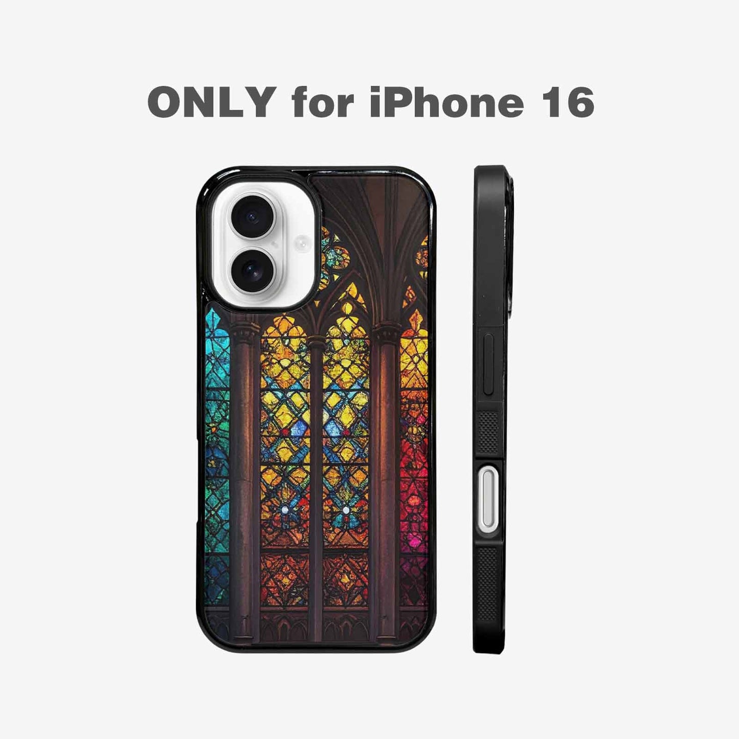iPhone 16 Case — Stained Glass Cathedral, Custom Art Phone Cover