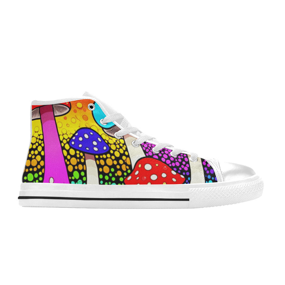 MEN'S Colorful Mushrooms Art Vibes High Top Canvas Vivid Shoes