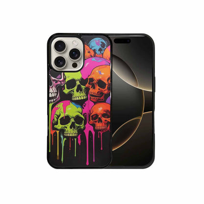 iPhone 16 Pro Max Case — Vibrant Camo 1000\'s Of Skeletons Neon, Customized Protective Case