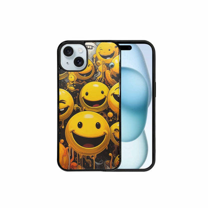 iPhone 15 Plus Case — Melting Moon Smiley Red Splatt, Customized Protective Case