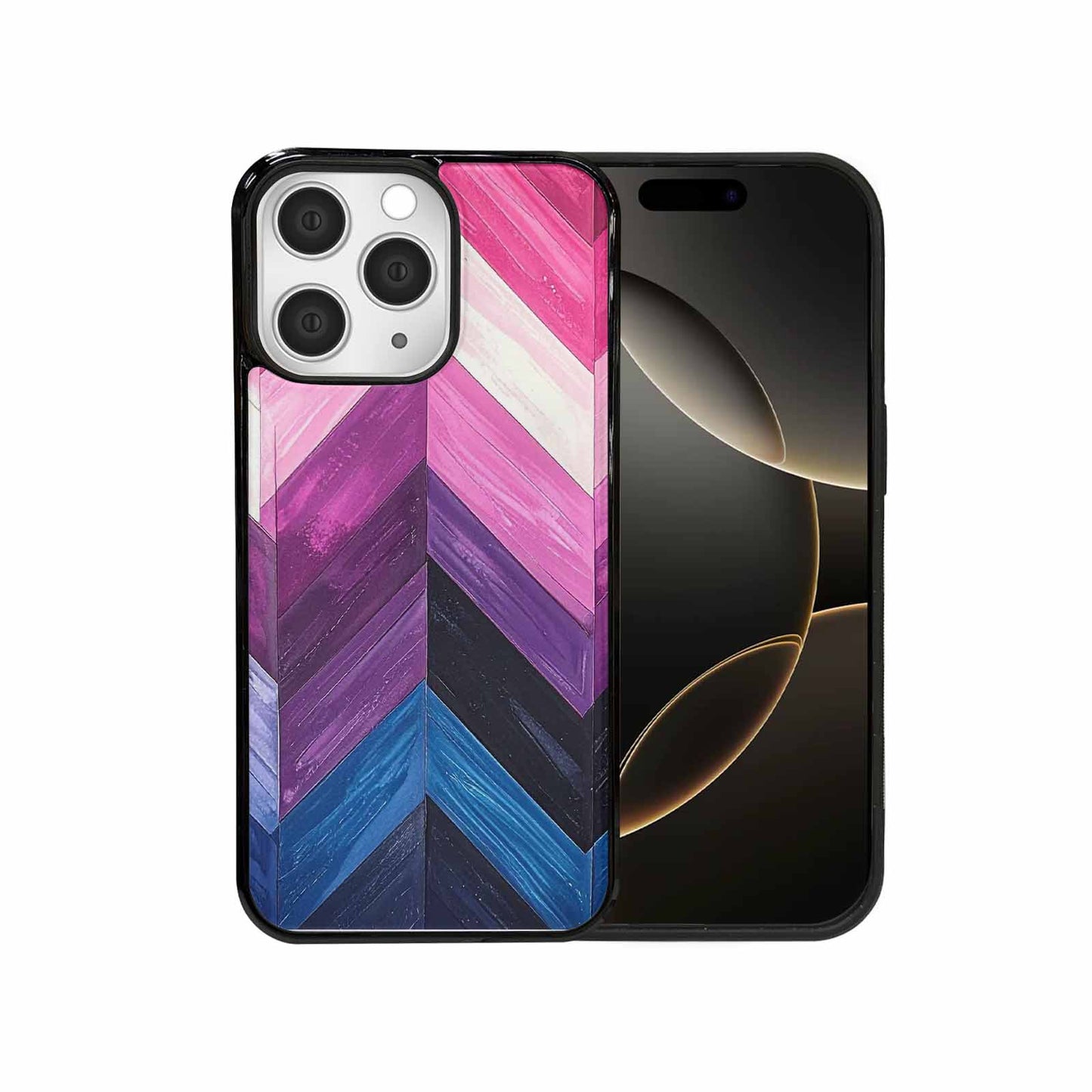 iPhone 15 Pro Max Case — Genderfluid Flag Color Theme Small Rainbow, Original Design Phone Case