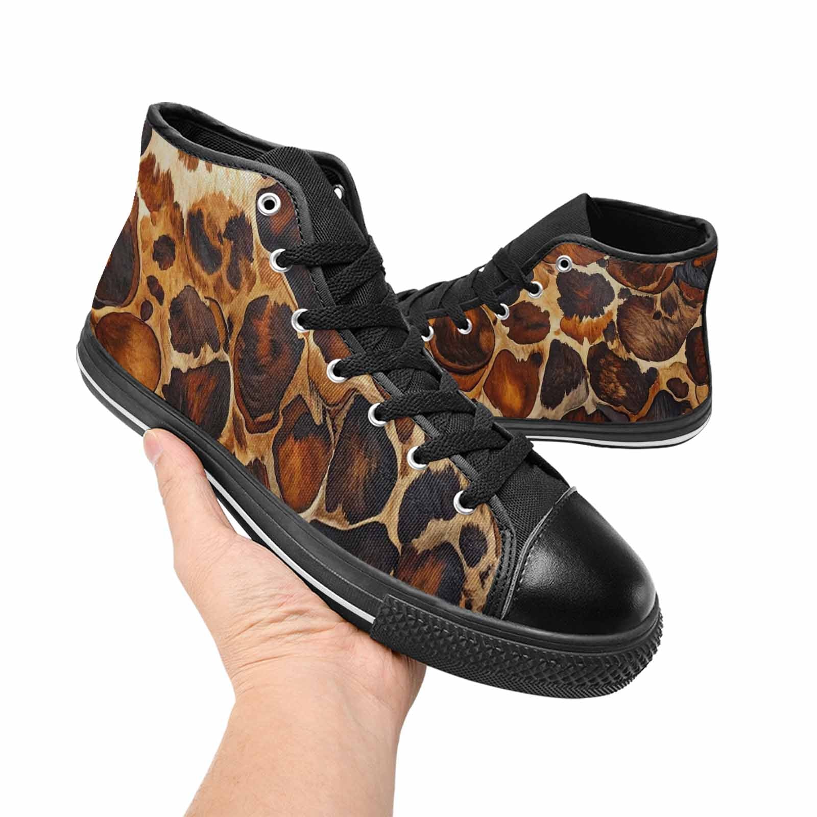 MEN'S Cow Animal Print High Top Canvas Vivid Custom Sneakers