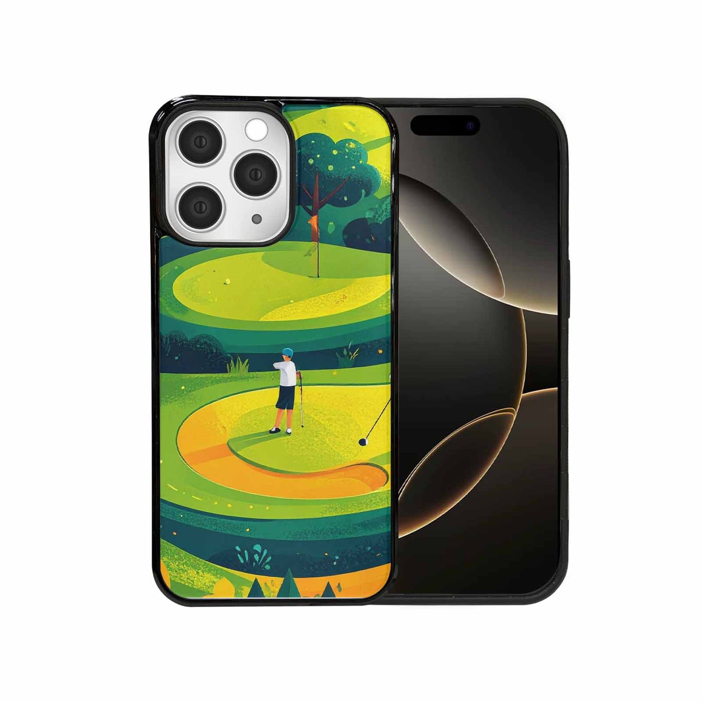 iPhone 15 Pro Max Case — Golf Cartoon Art Pattern, Personalized Phone Case