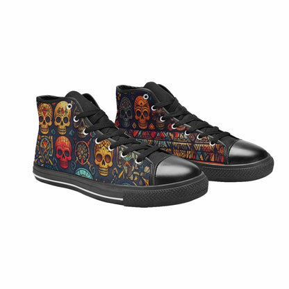 MEN'S Skulls - Tribal-Patterned- High Top Canvas Dreamcore Sneakers