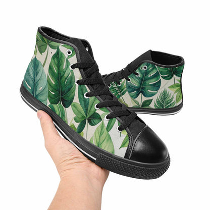 WOMEN'S Seven-Point Palmate Leaf High Top Canvas Vivid Custom Shoes