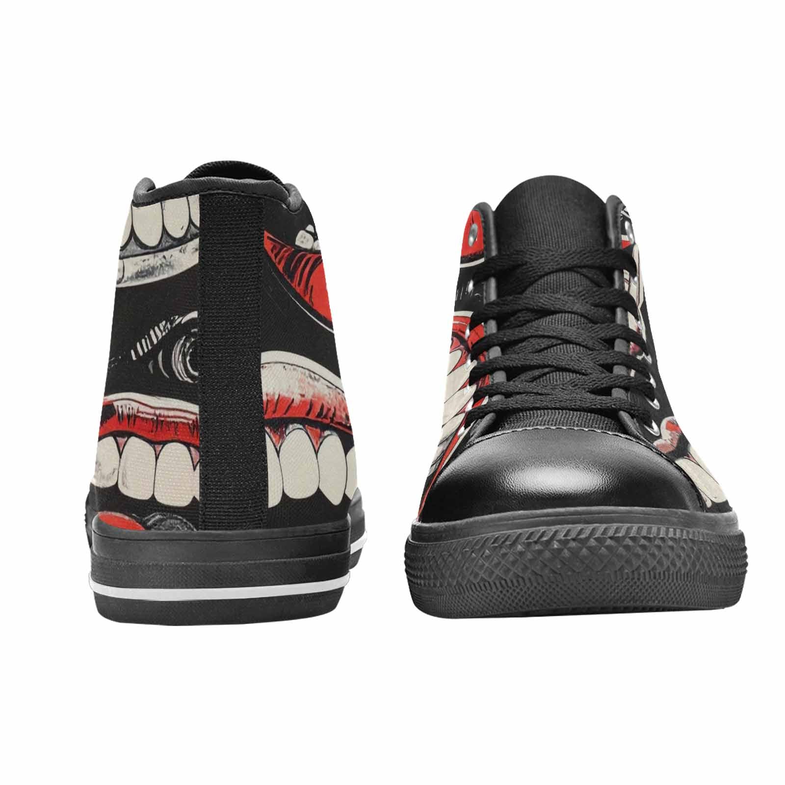 MEN'S Googly Cartoon Mouths High Top Canvas Surreal Shoes