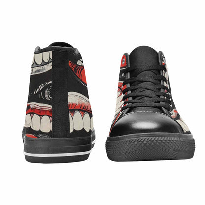 MEN'S Googly Cartoon Mouths High Top Canvas Surreal Shoes