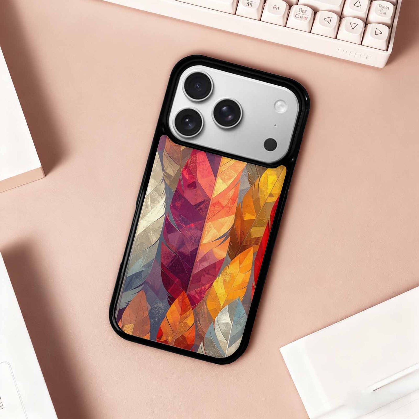 iPhone 17 Pro Case — Retro New Year Feather Retro Vintage, Custom Print Case Cover