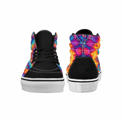 WOMEN'S Tie Dye Mandala High Top Canvas Wallpaper Art Custom Sneakers
