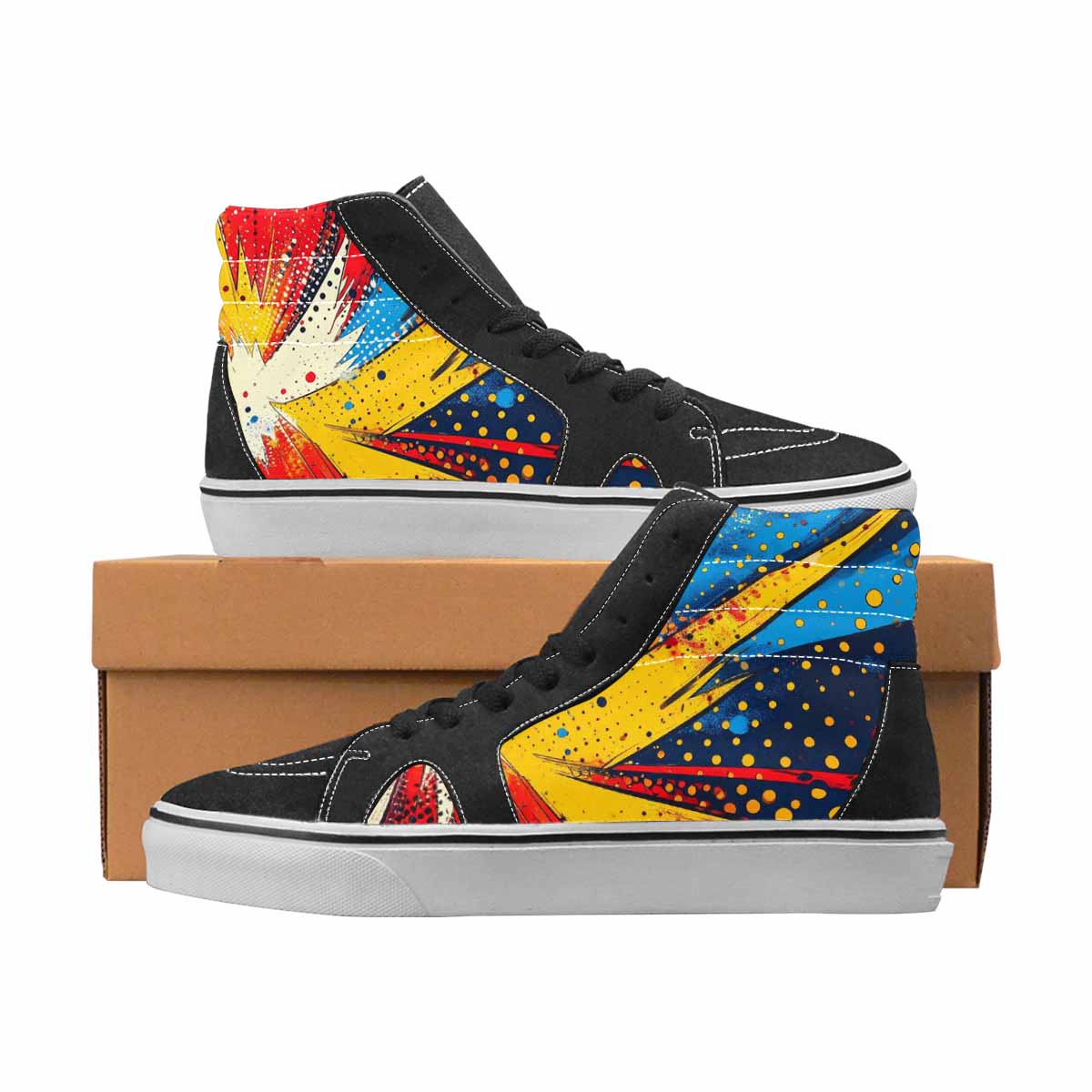 WOMEN'S Comic Pop Art High Top Canvas Made To Order Aesthetic Sneakers