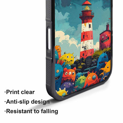 iPhone 17 Pro Case — Vintage Monsters Lighthouse Retro Vintage, Custom Art Phone Cover