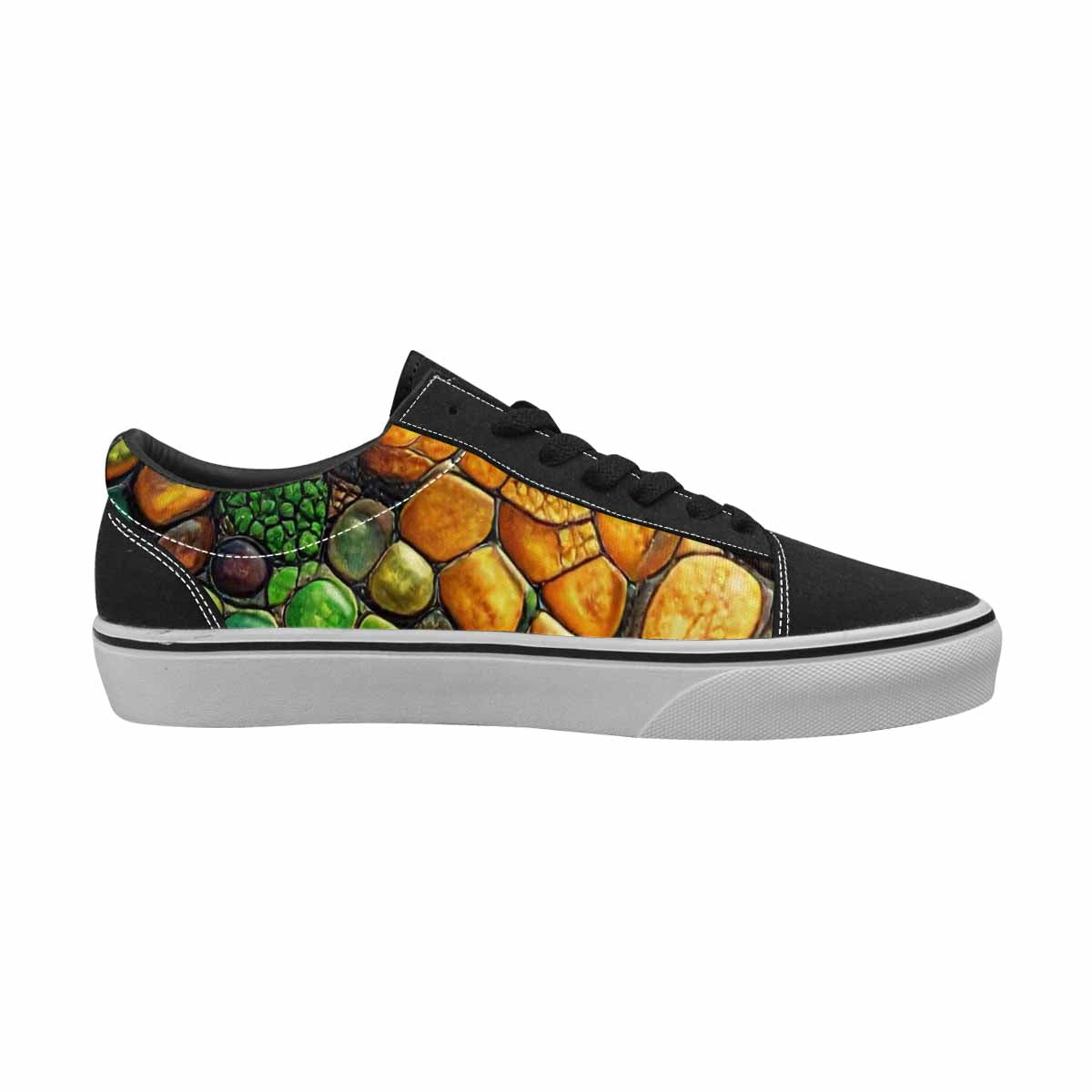 MEN'S Snake Skin Reptile Canvas Lace-Up Wallpaper Art Sneakers