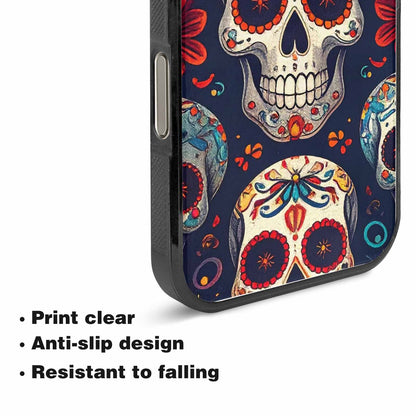 iPhone 15 Pro Max Case — Day Dead Sugar Skull Art 100s, Custom Art Phone Cover