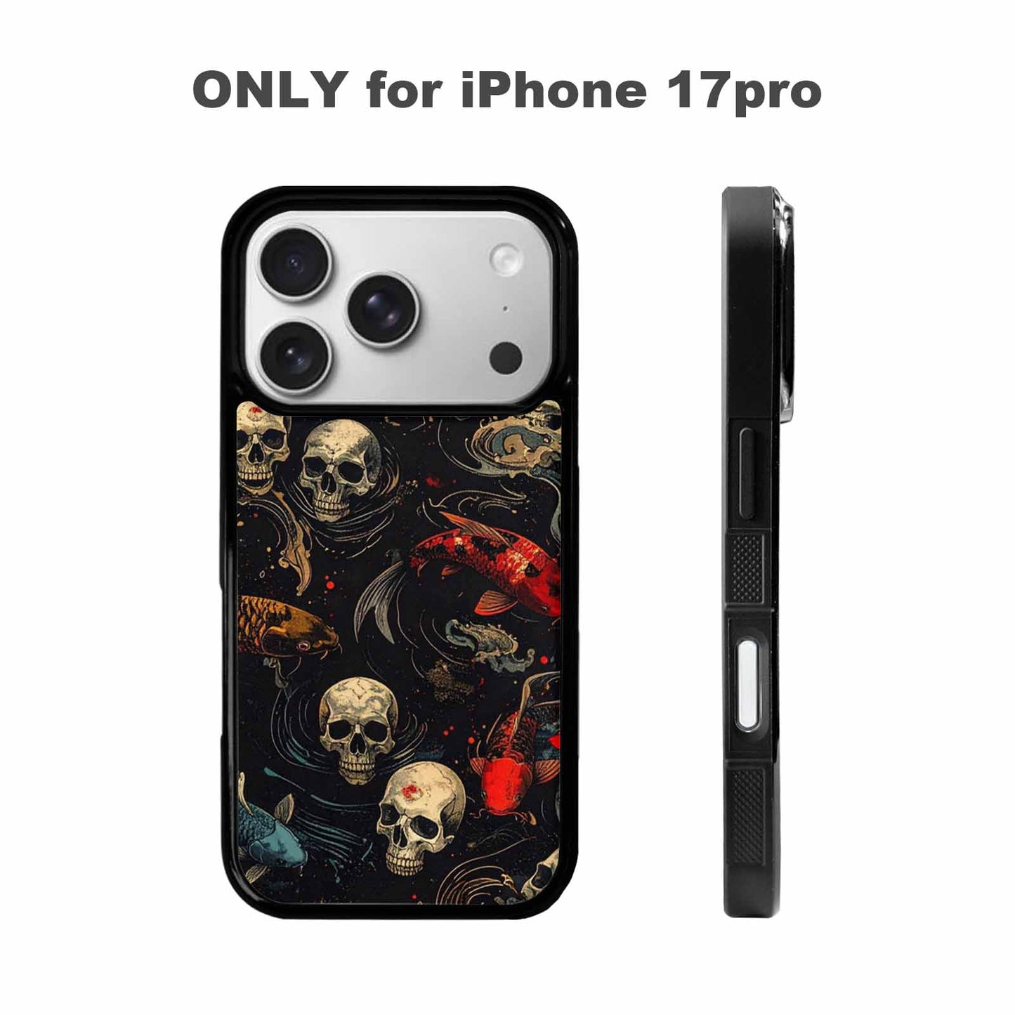 iPhone 17 Pro Case — Skull Dark Art Gothic Print Gothic, Custom Made Phone Cover