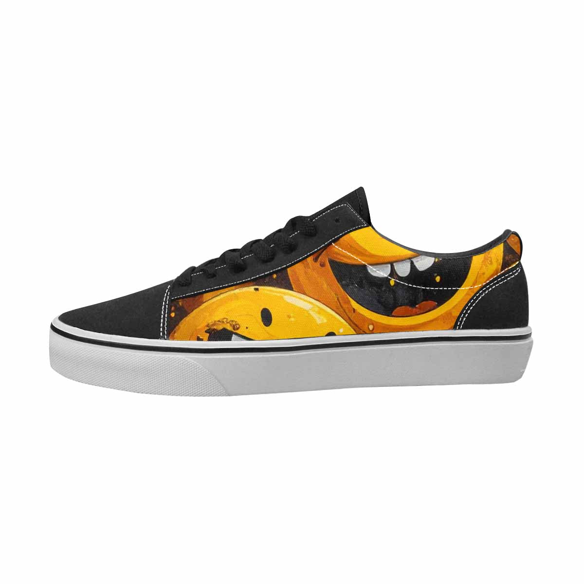 WOMEN'S Smiley Face Yellow Canvas Unique Print Cottagecore Custom Streetwear Shoes