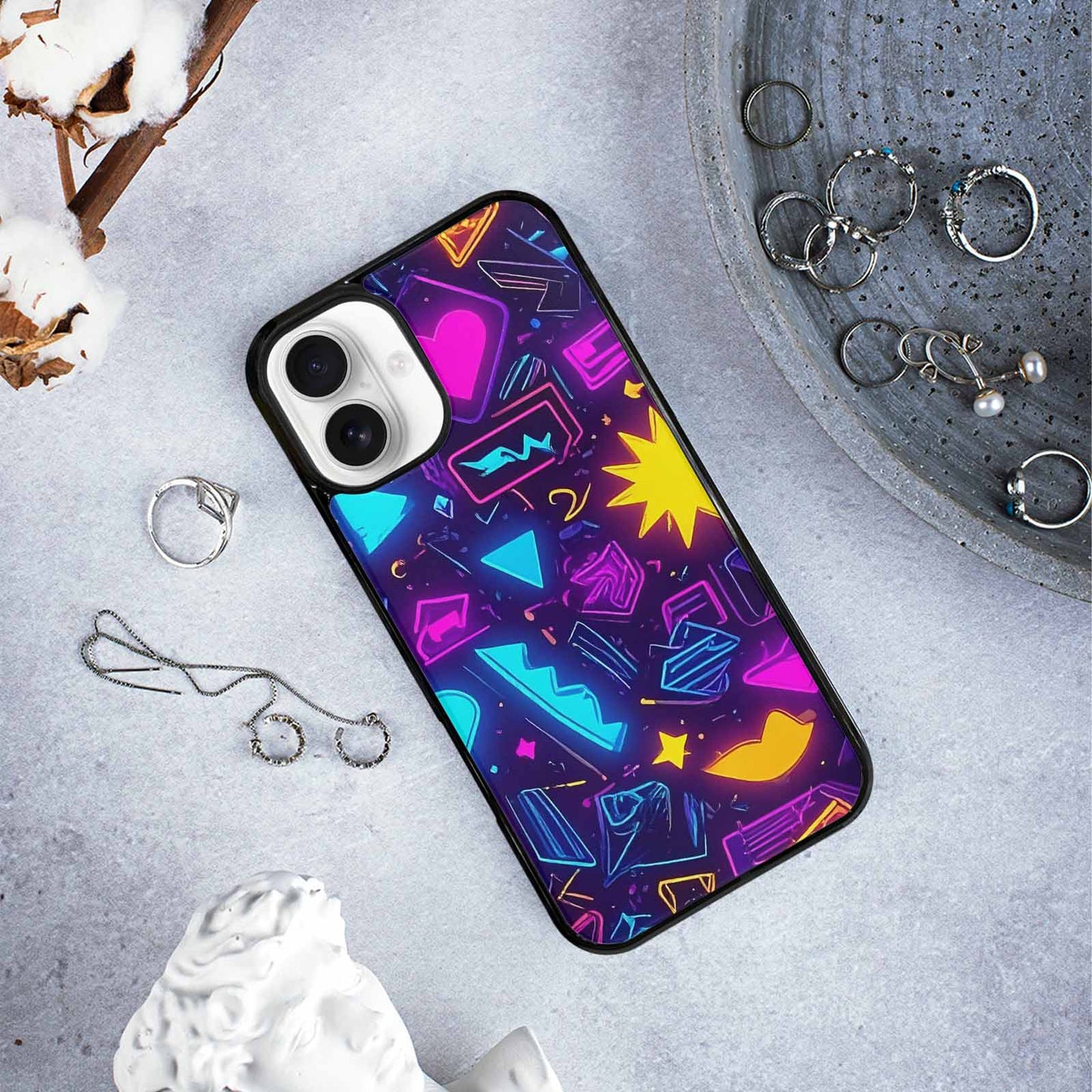iPhone 16 Plus Case — 80s Retro Motif 80s Retro Motifs, Custom Art Phone Cover