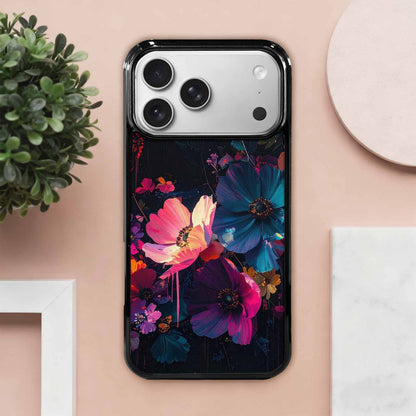 iPhone 17 Pro Max Case — Shadowy Glitch Floral Pattern Floral, Custom Print Case Cover