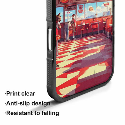 iPhone 17 Case — Diner Cartoon Art Pattern Retro Vintage, Custom Made Phone Cover