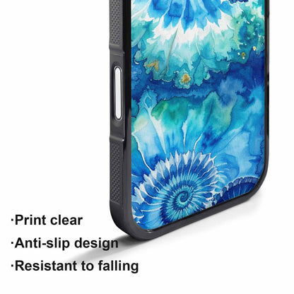 iPhone 17 Air Case — Tie Dye Ocean Blues Blended Tie, Customized Protective Case