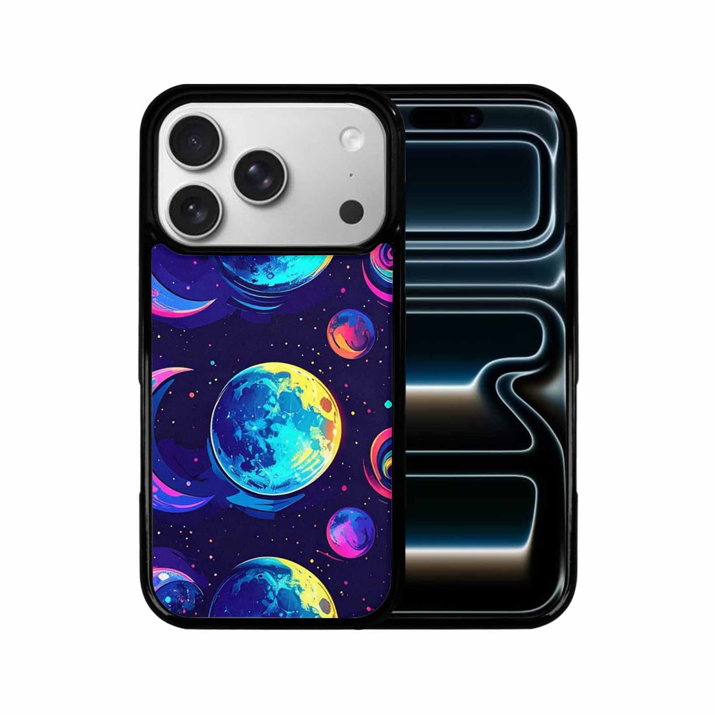 iPhone 17 Pro Case — Neon Winter Moon Seamless Cartoon Cute, Original Design Phone Case