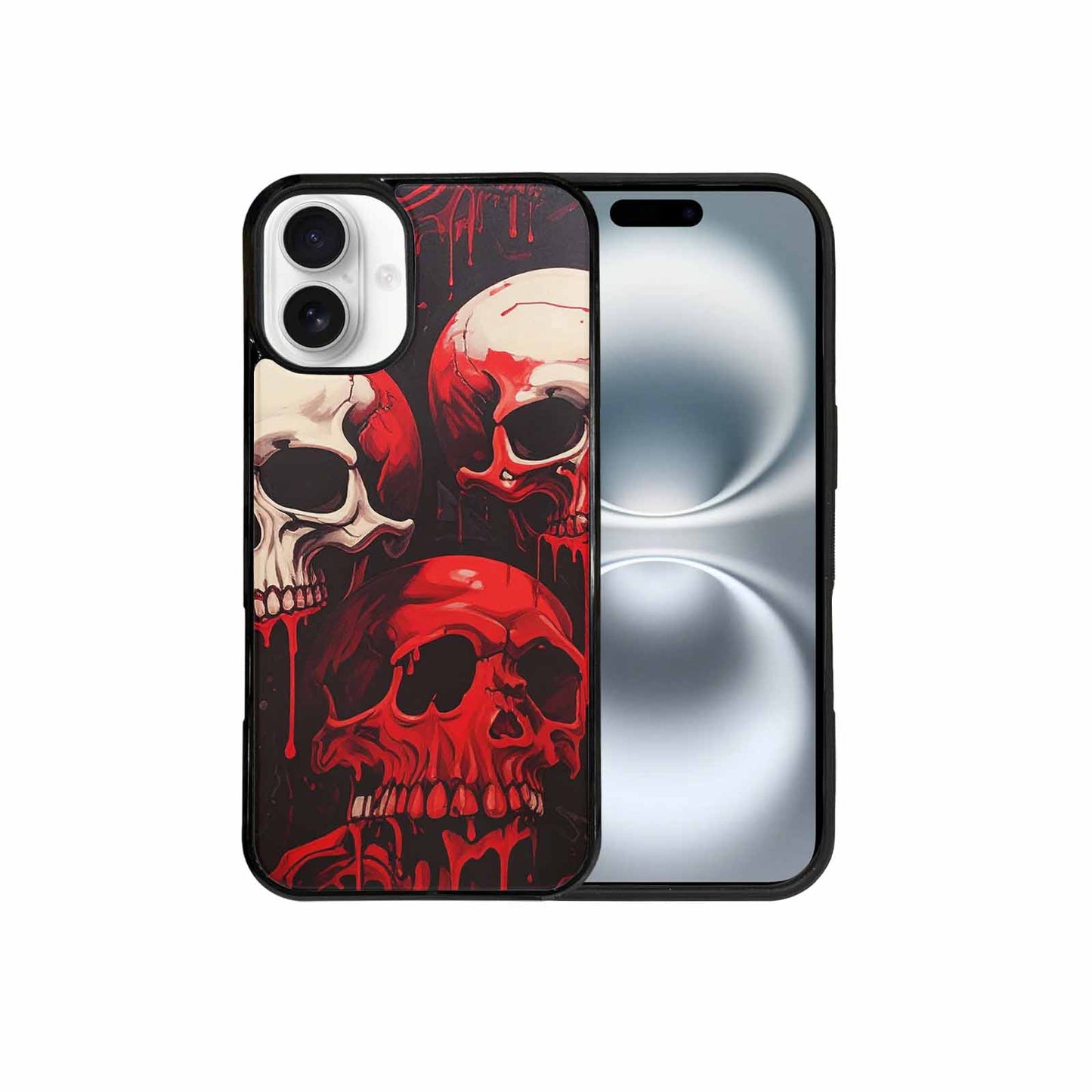 iPhone 16 Plus Case — 1000\'s Of Skulls Overlapping Eachother Everywhere, Custom Designed Case Cover