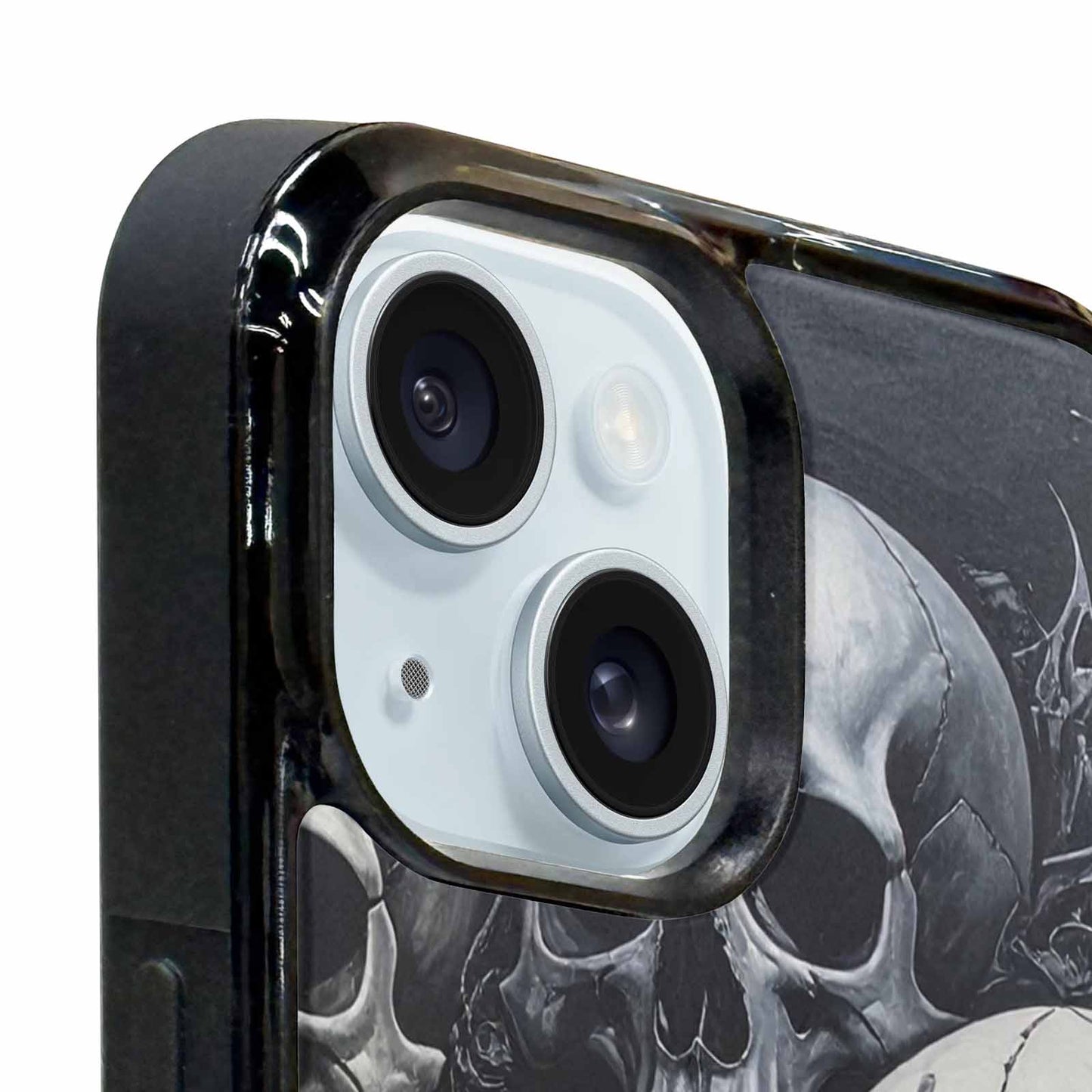 iPhone 15 Plus Case — Grey Dark Black And Grey Tones, Custom Designed Case Cover