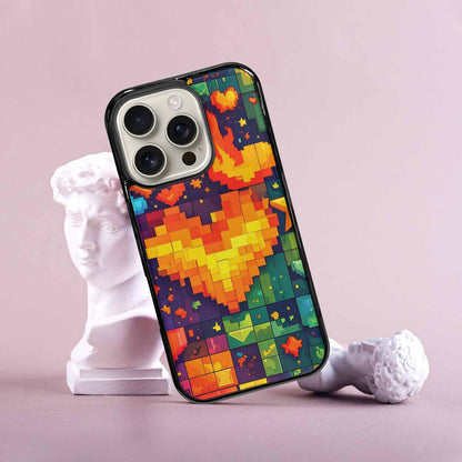 iPhone 16 Pro Case — Pixel Art 8 Bit Burst Pattern, Custom Printed Phone Case