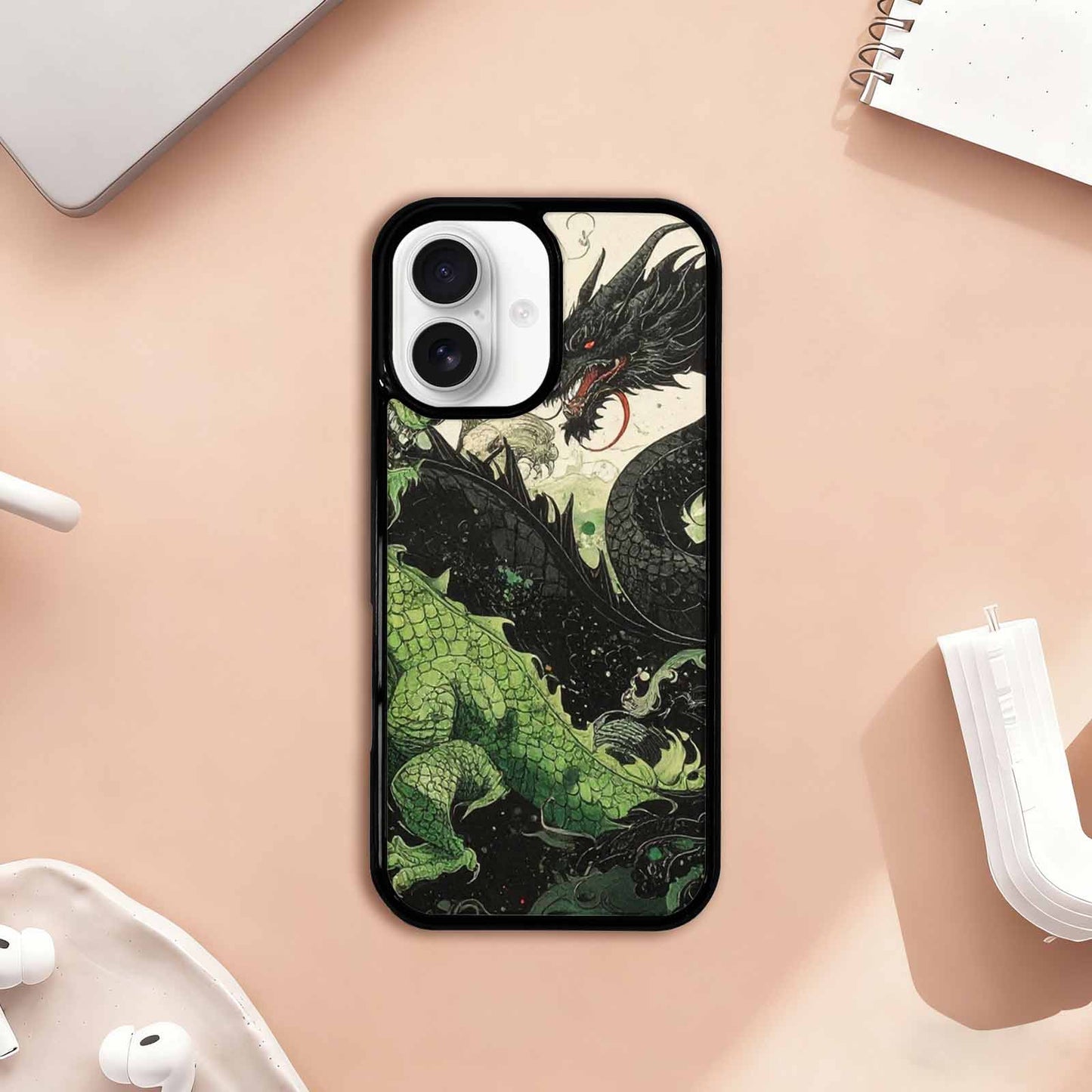 iPhone 17 Case — Dragon Scale Black &amp; Original Art, Custom Art Phone Cover