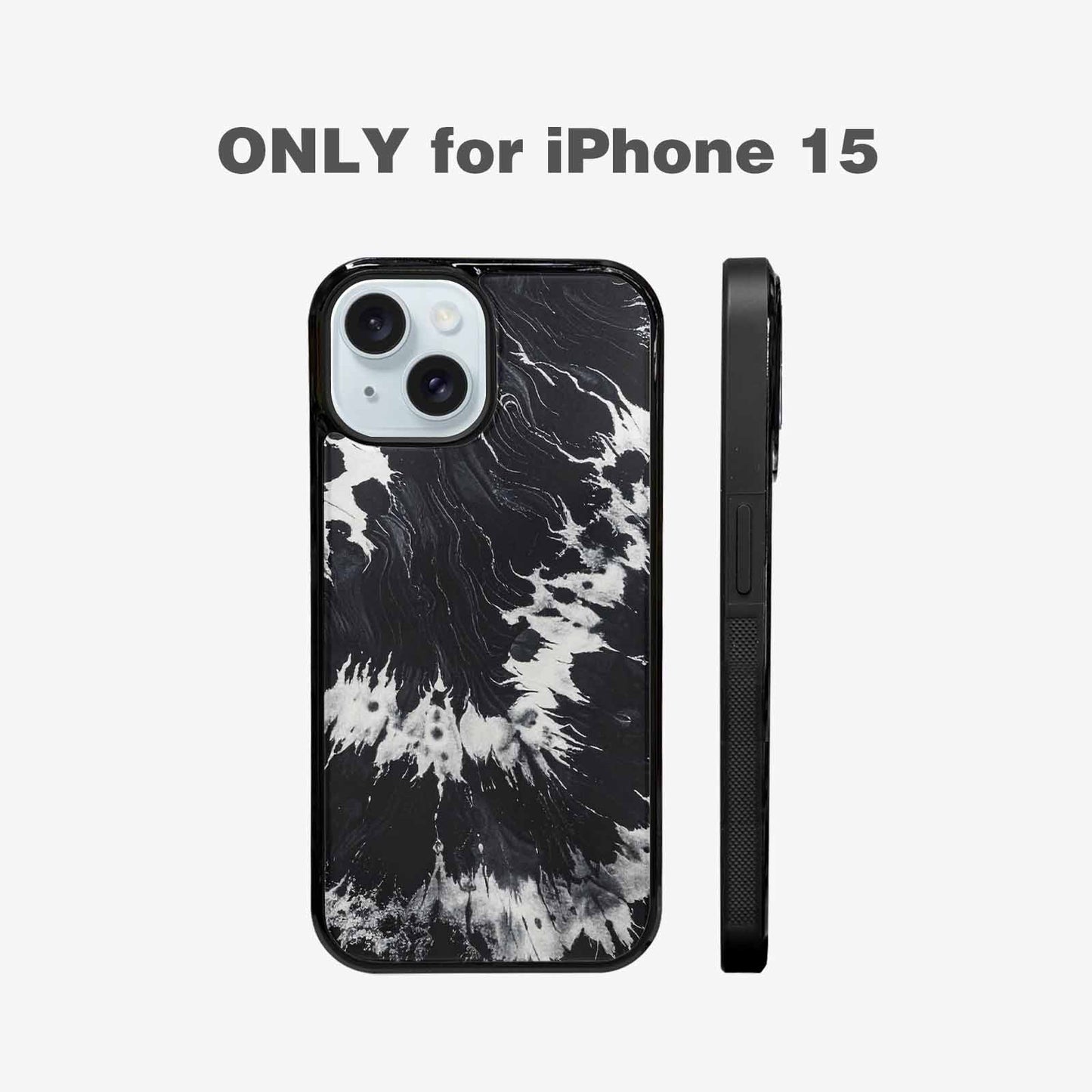 iPhone 15 Case — Black White Animal Print, Custom Designed Case Cover