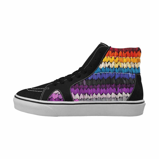 MEN'S Asexual Flag Color High Top Canvas Grunge Custom Shoes