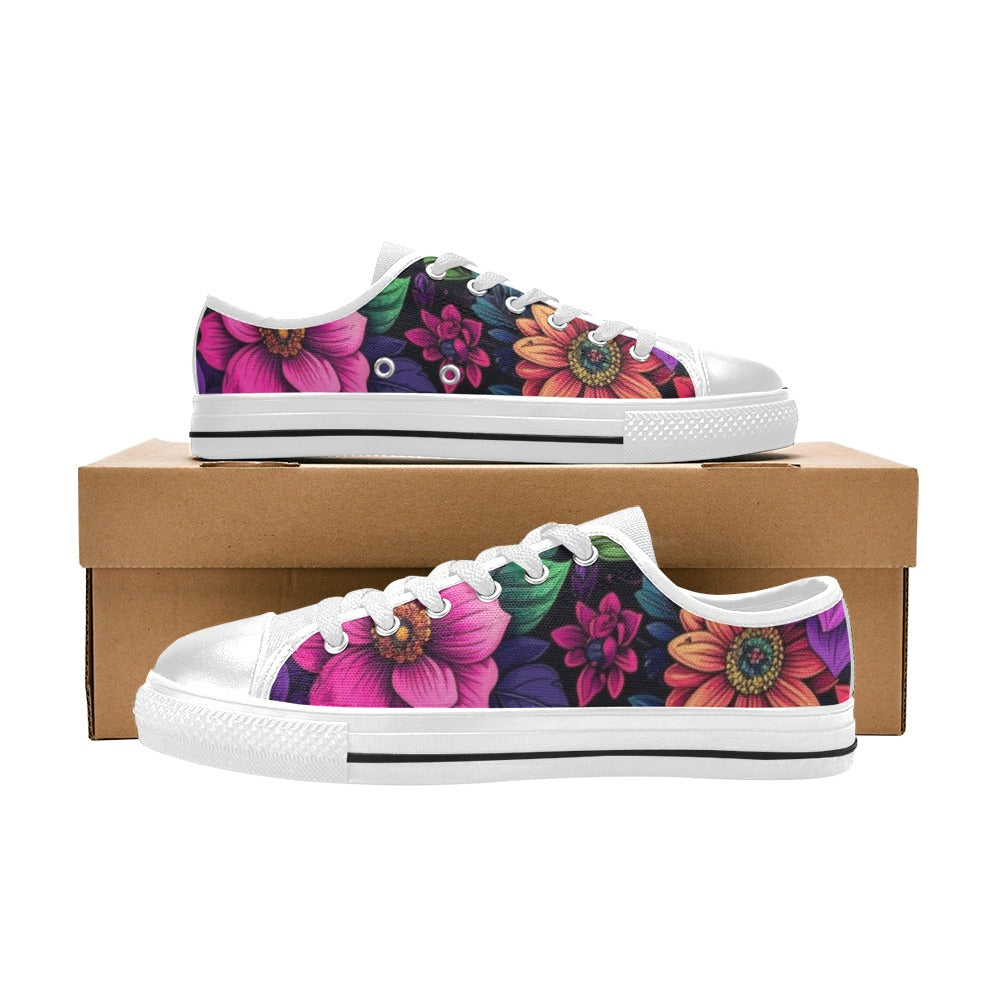 MEN'S Trippy Floral Chaos Canvas Surreal Sneakers