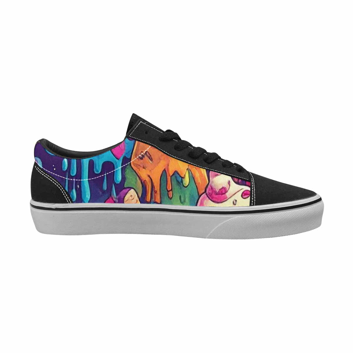 WOMEN'S Melting Ice Cream Monster Lace-Up Canvas Neon Fantasy Shoes